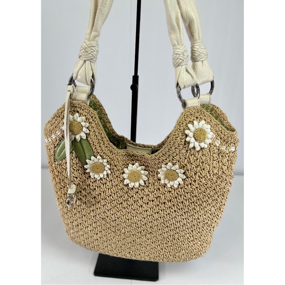 Brighton Handbags - Brighton Daisy May Flower Straw Shoulder Purse